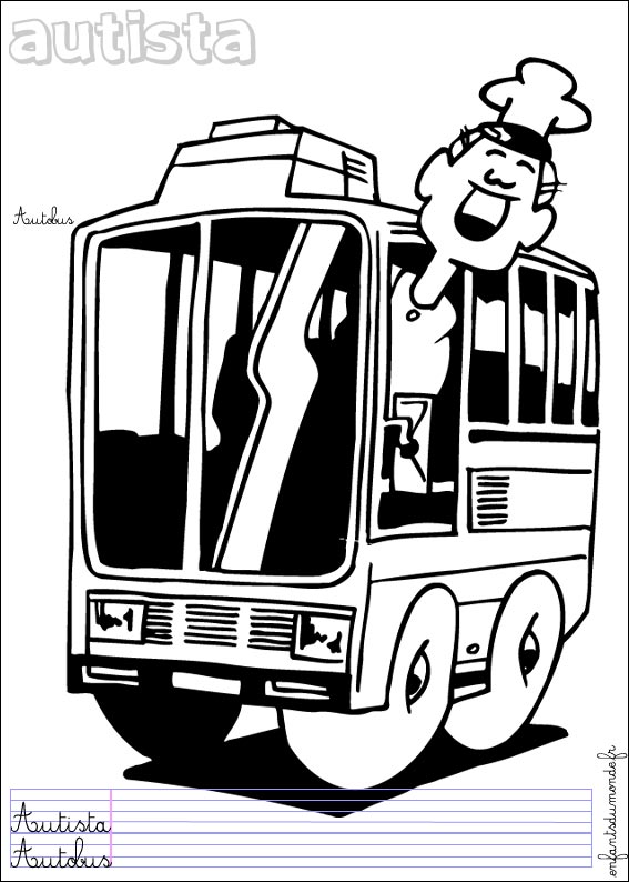 coloriage chauffeur bus 1